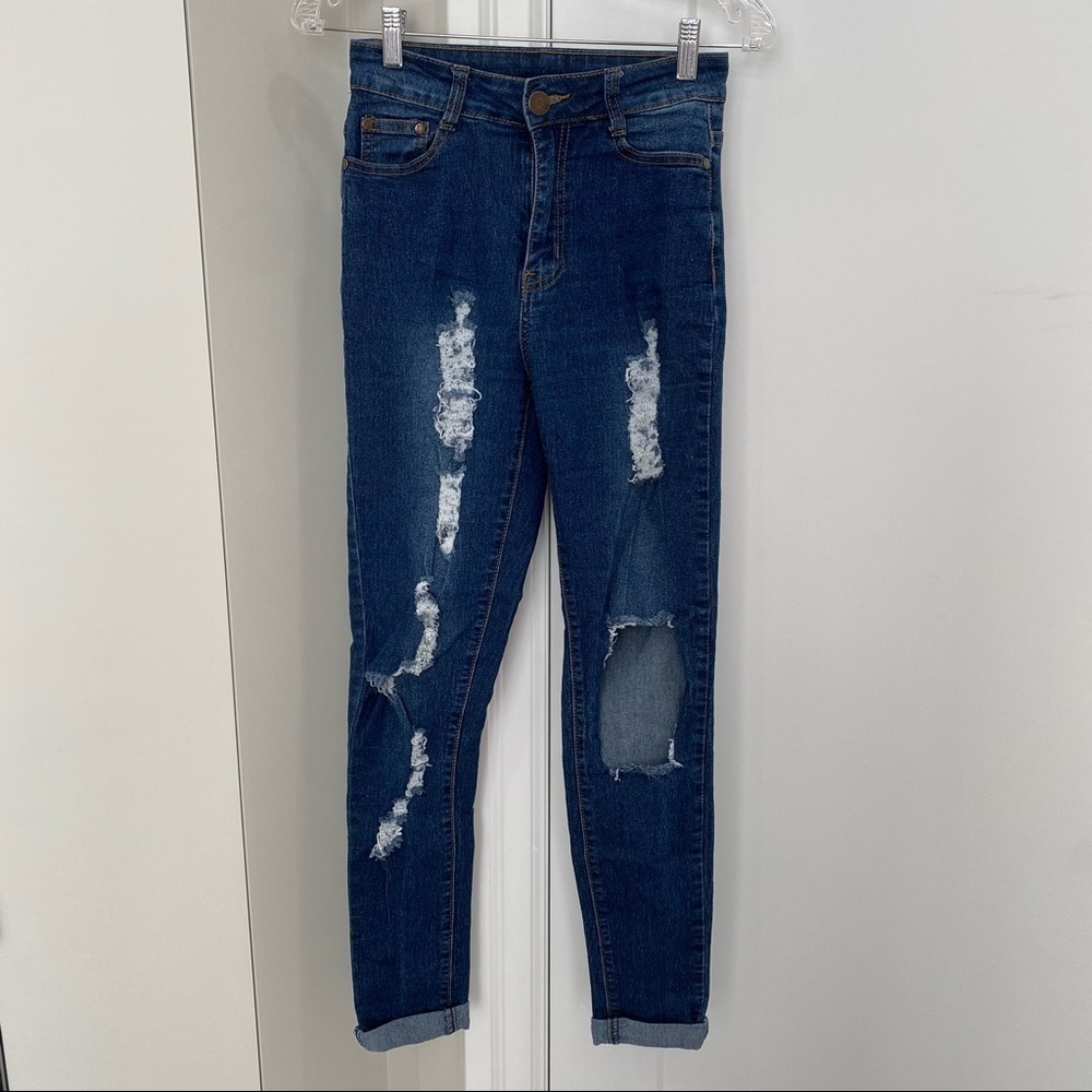 ⛄️ Distressed High Waisted Stretchy Jeans​​​​​